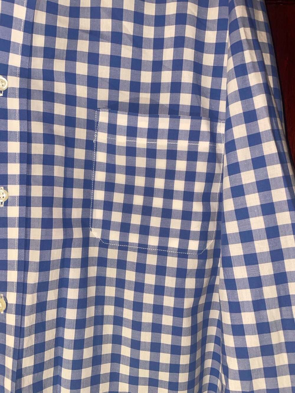 Bills Khakis XXL Blue and White Gingham Check Button Down Long Sleeve Sport Shir - Picture 3 of 9